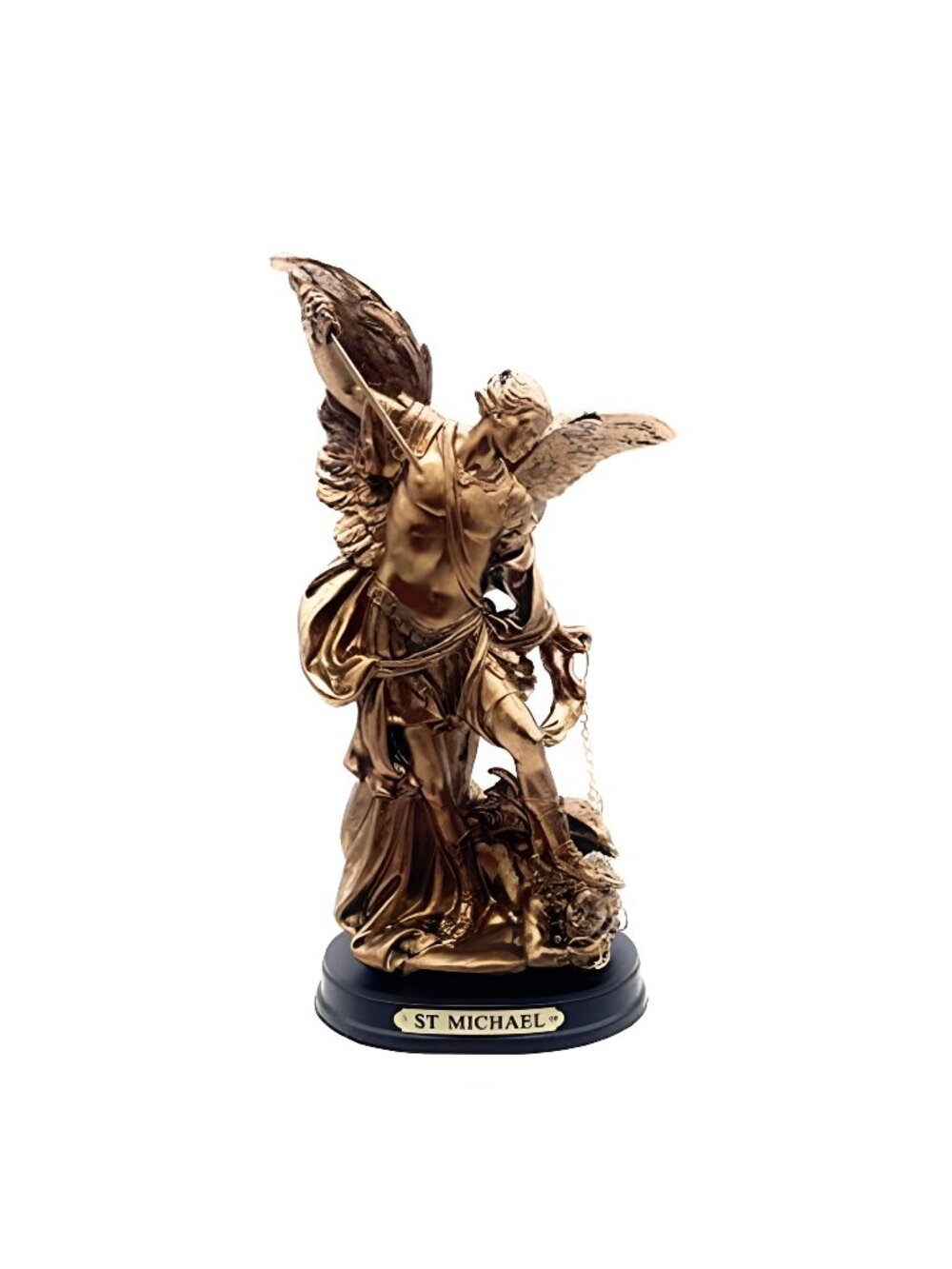 St Michael San Miguel Archangel Statue Defeating Satan Resin Sculpture